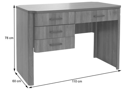 Mendler Schreibtisch HWC-P42, 4 Schubladen, 110x60 cm, Wotan-Eiche