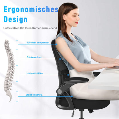 Naspaluro Ergonomischer Bürostuhl mit Netz & Lordosenstütze