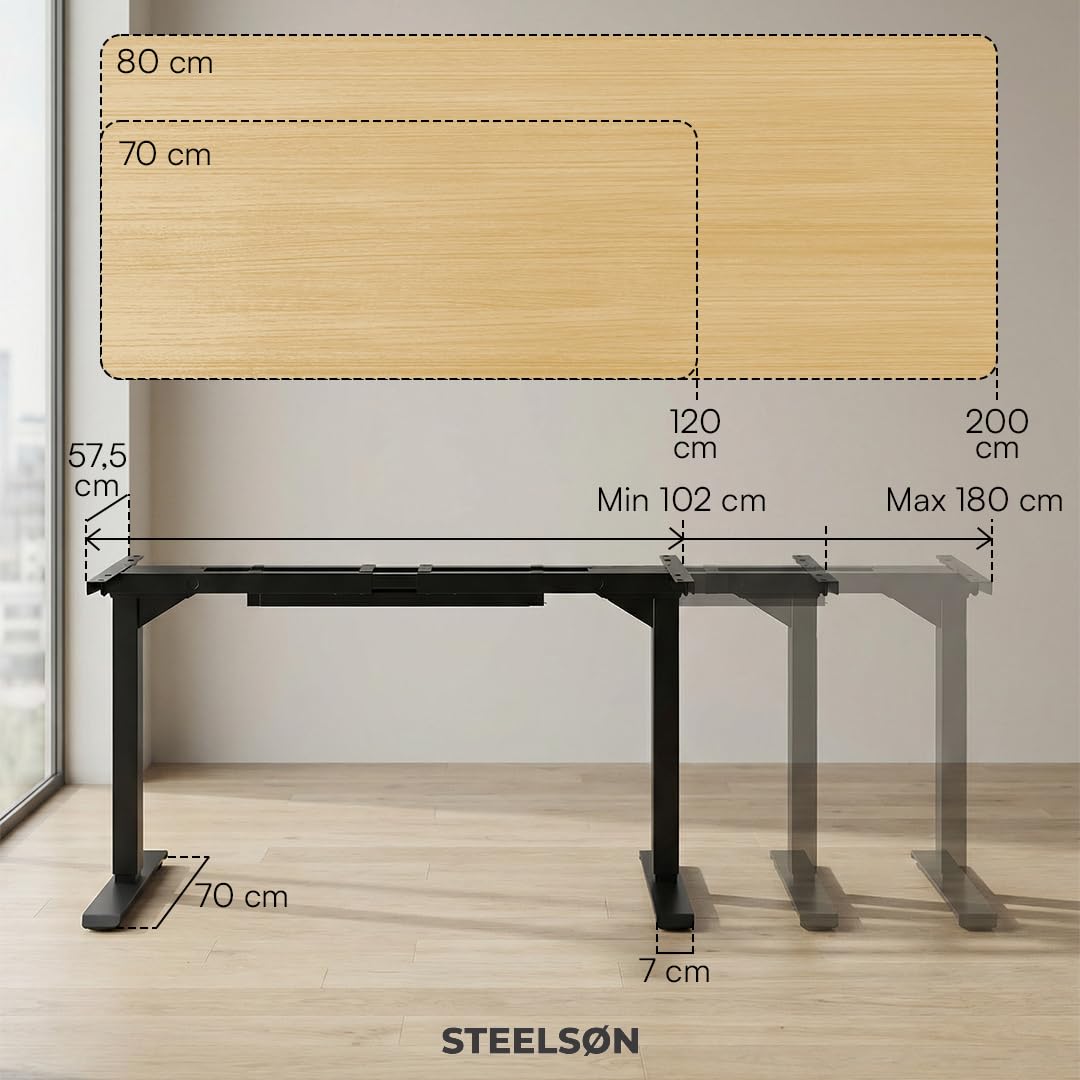 STEELSØN Altara Schreibtisch Gestell elektrisch höhenverstellbar
