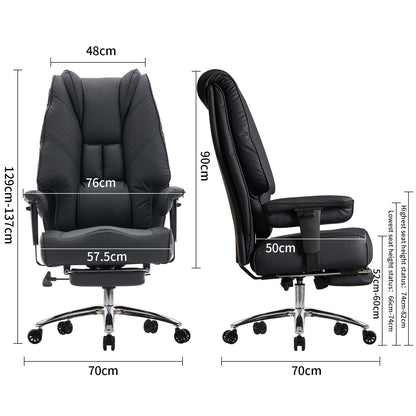 EXCEBET XXL Bürostuhl Ergonomisch 200kg mit Fußstütze & Taschenfederkern