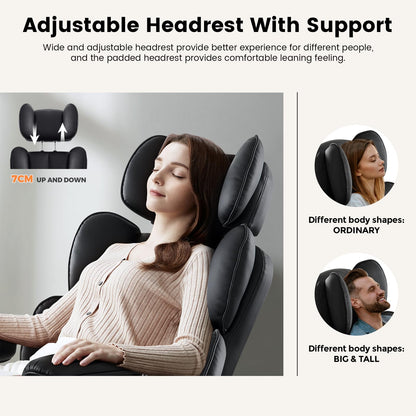 IWMH Ergonomischer Bürostuhl XXL 200 kg, PU-Leder, Kopf- & Fußstütze