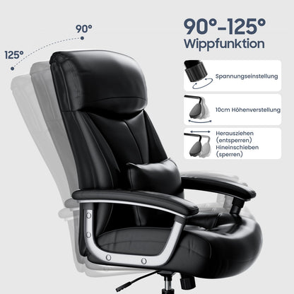 Asukale Chefsessel XXL 200kg – Kunstleder, ergonomisch