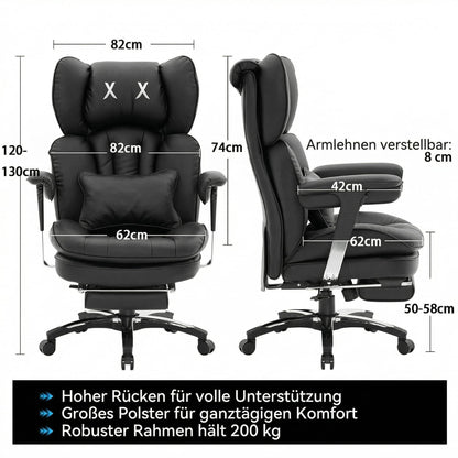 Efomao Ergonomischer Bürostuhl mit Fußstütze & Lendenkissen