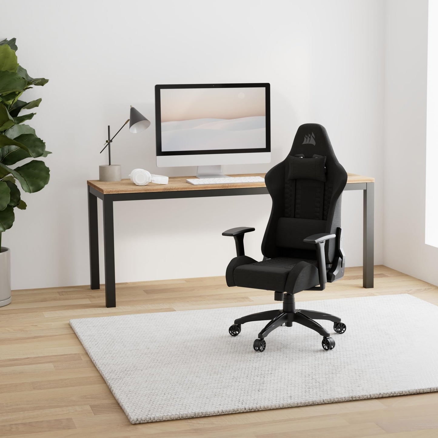 Corsair TC100 Gaming-Stuhl – Stoff, Lenden- & Nackenkissen