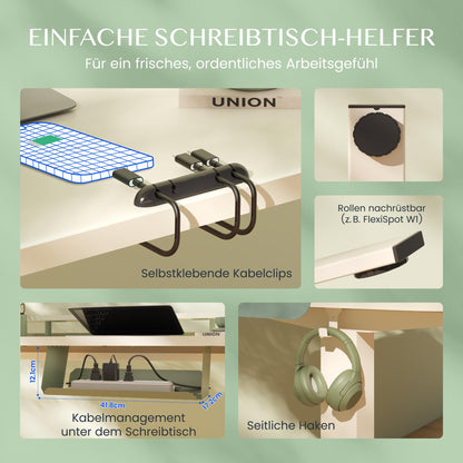 FLEXISPOT Elektrischer Schreibtisch 140x80 cm mit Monitoraufsatz