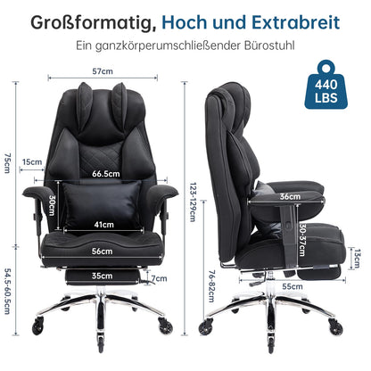 Asukale Ergonomischer Bürostuhl XXL 200kg – Mesh, Fußstütze
