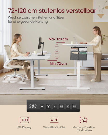 SONGMICS Elektrischer Schreibtisch 180x80 cm, höhenverstellbar
