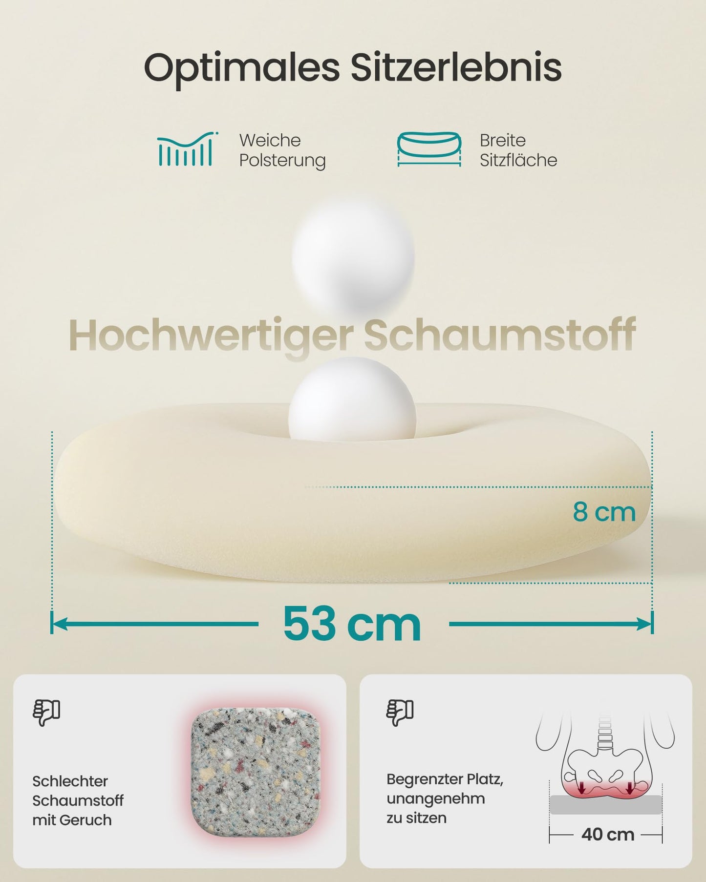 SONGMICS Ergonomischer Bürostuhl mit Mesh & Kopfstütze