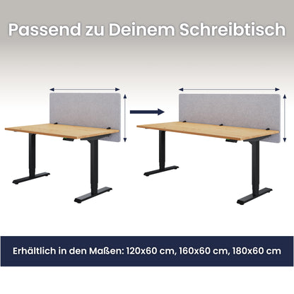 Ergotopia Focus Pure Akustik-Trennwand Schreibtisch 180x60cm