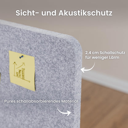 Ergotopia Focus Pure Akustik-Trennwand Schreibtisch 180x60cm