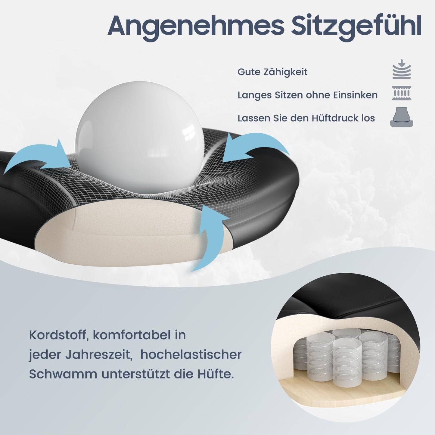 Asukale Chefsessel XXL 200kg – Kunstleder, ergonomisch