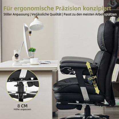 Efomao Ergonomischer Bürostuhl mit Fußstütze & Lendenkissen