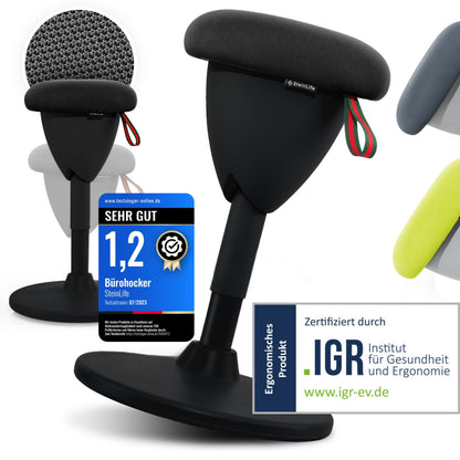 SteinLife Ergonomischer Bürohocker Höhenverstellbar 48–68 cm