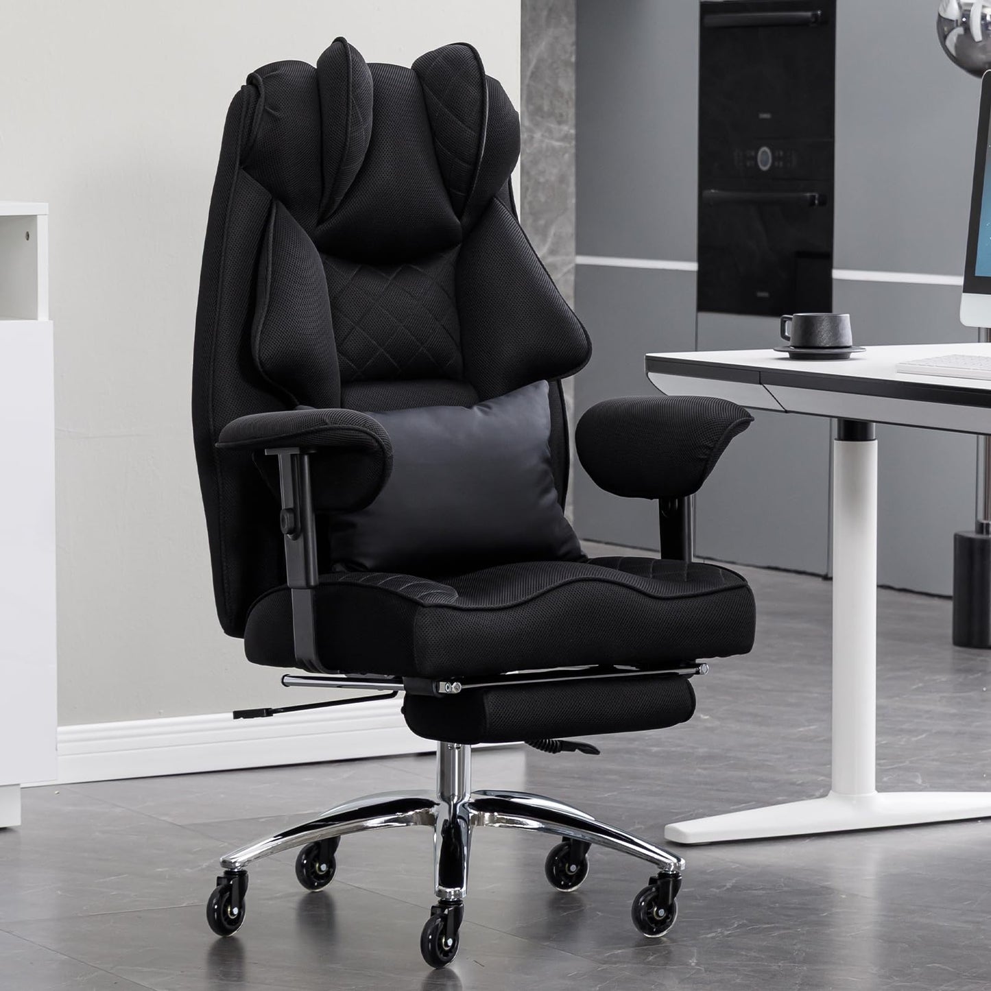 Asukale Ergonomischer Bürostuhl XXL 200kg – Mesh, Fußstütze
