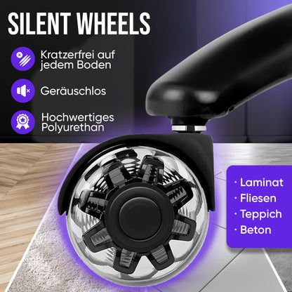 ELITESEATS Ergonomischer Gaming Stuhl, 4D-Armlehnen, Fußstütze