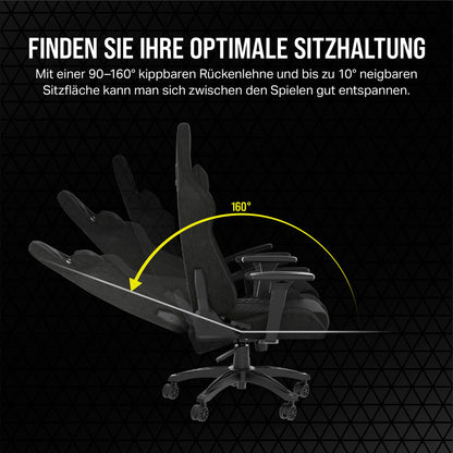 Corsair TC100 Gaming-Stuhl – Stoff, Lenden- & Nackenkissen