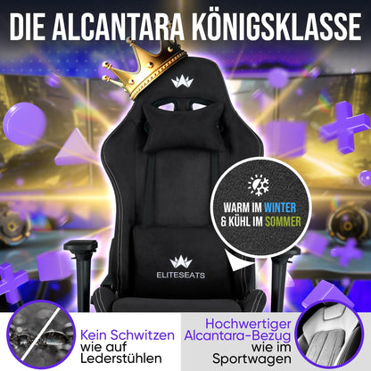 ELITESEATS Ergonomischer Gaming Stuhl, 4D-Armlehnen, Fußstütze