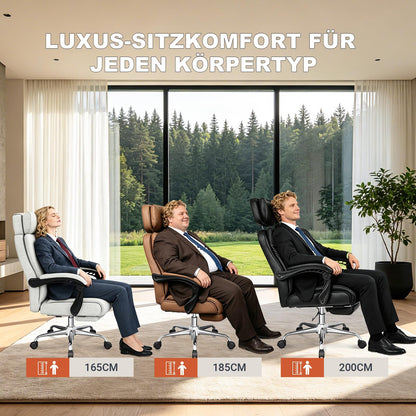 BASETBL Bürostuhl 200kg – 3D Armlehnen, Lendenstütze, EN12520