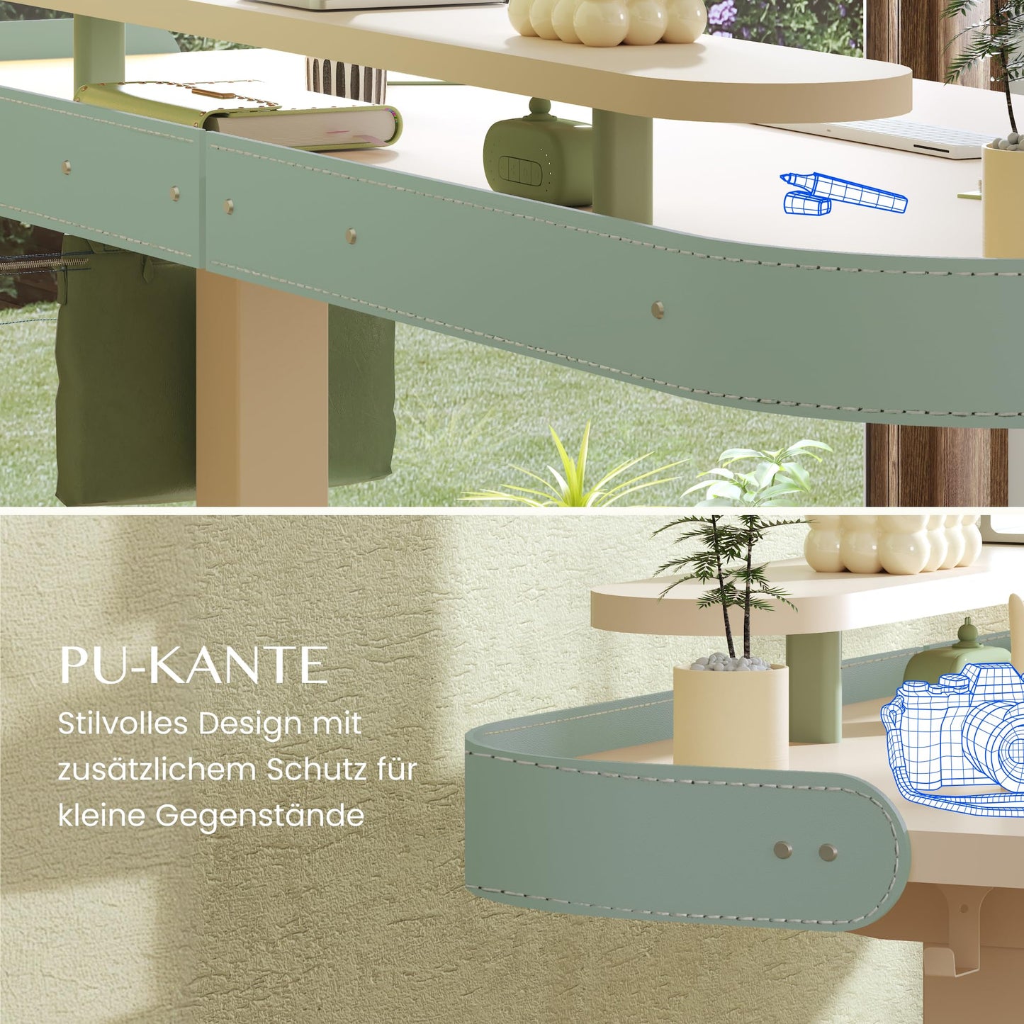 FLEXISPOT Elektrischer Schreibtisch 140x80 cm mit Monitoraufsatz
