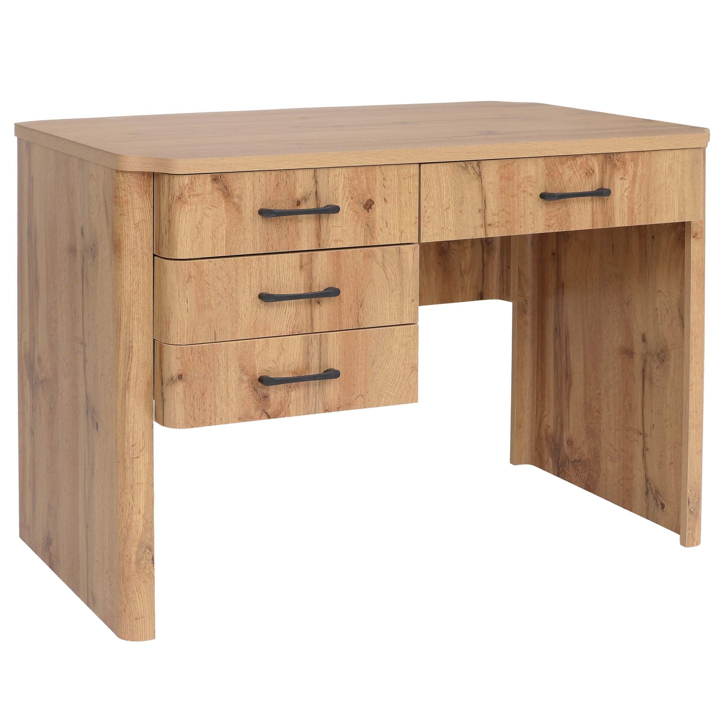 Mendler Schreibtisch HWC-P42, 4 Schubladen, 110x60 cm, Wotan-Eiche