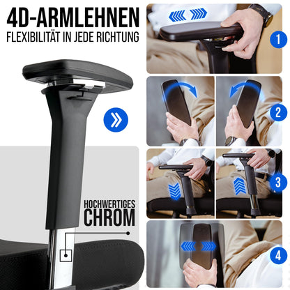 ELITESEATS Ergonomischer Bürostuhl – Atmungsaktiv, 150 kg