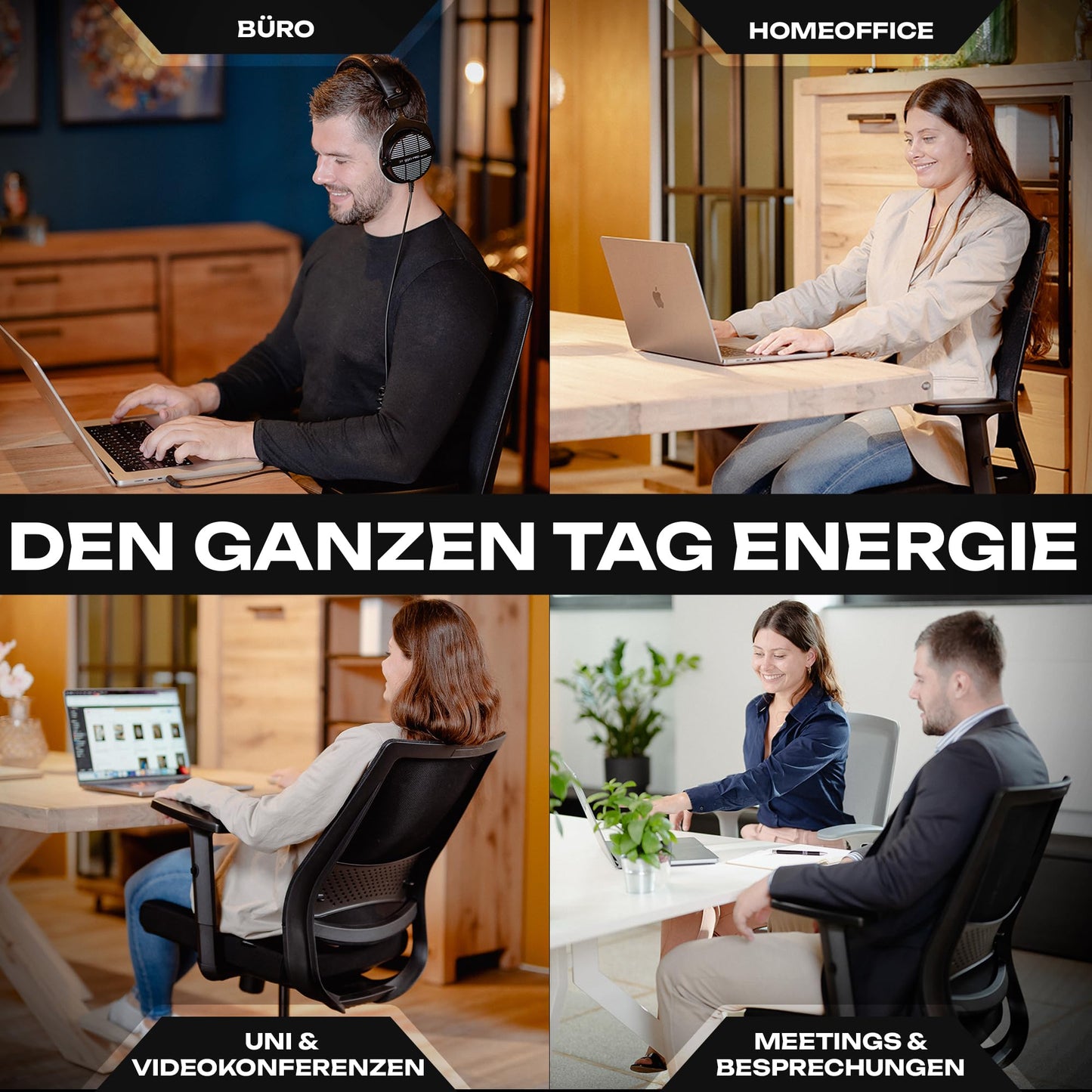 VALKENSTOL M2 Ergonomischer Bürostuhl mit Lendenwirbelstütze