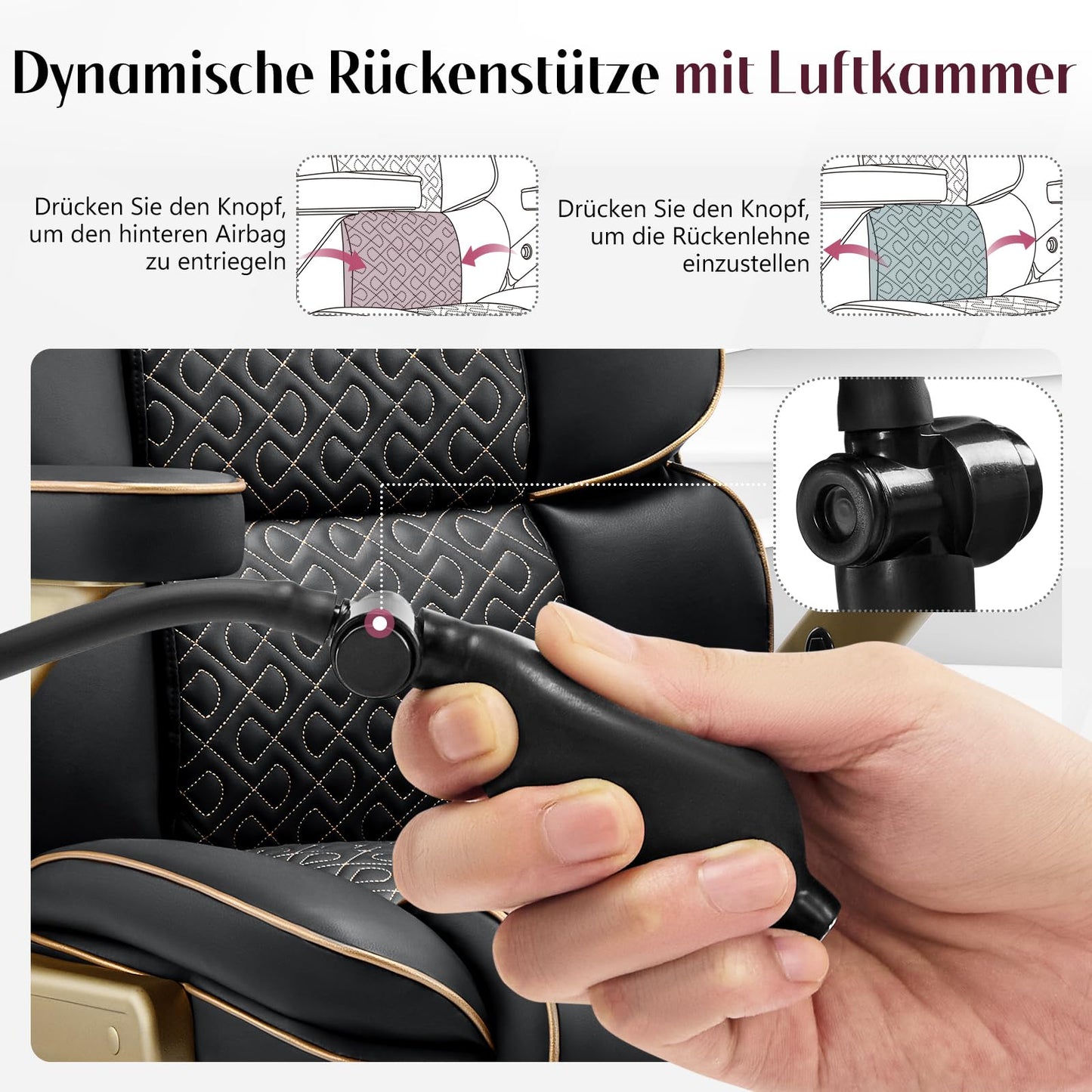 Hellove Chefsessel 230kg – Leder, 5D Armlehnen, Lendenstütze