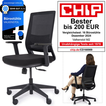 VALKENSTOL M2 Ergonomischer Bürostuhl mit Lendenwirbelstütze