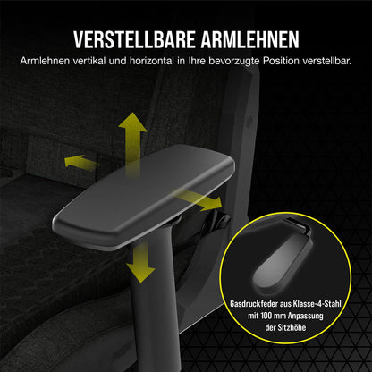 Corsair TC100 Gaming-Stuhl – Stoff, Lenden- & Nackenkissen