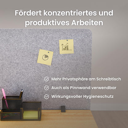 Ergotopia Focus Pure Akustik-Trennwand Schreibtisch 180x60cm