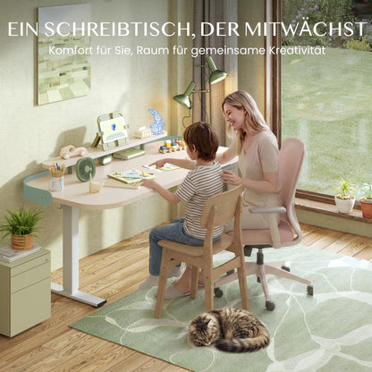 FLEXISPOT Elektrischer Schreibtisch 140x80 cm mit Monitoraufsatz